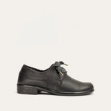 Black Naot Blizzard women's lace-up Oxford shoe with comfort design, featuring smooth leather and stylish detailing.