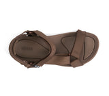 Strive Drift sandal in chocolate color with birdseye pattern, featuring a casual slip-on design and textured sole.