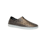 Eric Michael Inez leather slip-on sneaker for athletic leisure in pewter, featuring a sleek leather design and comfortable fit.