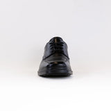 Ecco Helsinki men's black apron toe lace-up shoe with sleek design and polished leather finish.