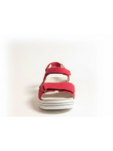 Pink sandal on a rubber sole