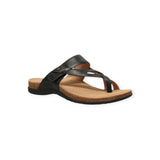 Black sandal with cork sole on a white background