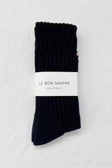 Pack of black ballet socks with 'Le Bon Shoppe' label on a light gray background