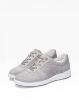 Grey Mephisto Rebeca ventilated summer walking shoe with cushioned insole and breathable design for comfortable outdoor walking.