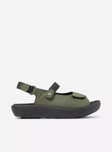 Green Wolky Jewel 3204 adjustable platform sandal with straps and cushioned sole, designed for comfort and style.