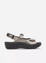 Wolky Jewel 3204 adjustable platform sandal with inox straps and cushioned sole, stylish and comfortable for casual wear