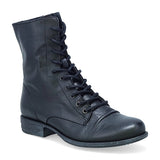 Black Miz Mooz Lukas Boot for women, featuring stylish ankle boot design with leather upper and sturdy sole.