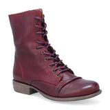 Miz Mooz Lukas Women's Bordeaux Boot with rounded toe and low heel, made of smooth leather, stylish and comfortable for everyday wear.