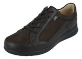 Finn Comfort Prato women's walking shoe in a mole brown color, showcasing comfortable leather design and supportive sole.