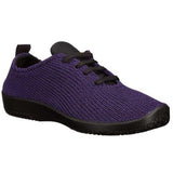 Arcopedico women's knit comfort walking shoe in plum color with supportive design and casual slip-on style.