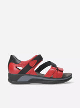 Red Wolky Desh 01055 closed-back adjustable sandal with cushioned straps and secure fit, perfect for comfortable summer wear.