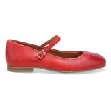 Red Miz Mooz Zahara Mary Jane ballet flat for women, featuring a stylish design with a rounded toe and comfortable fit.
