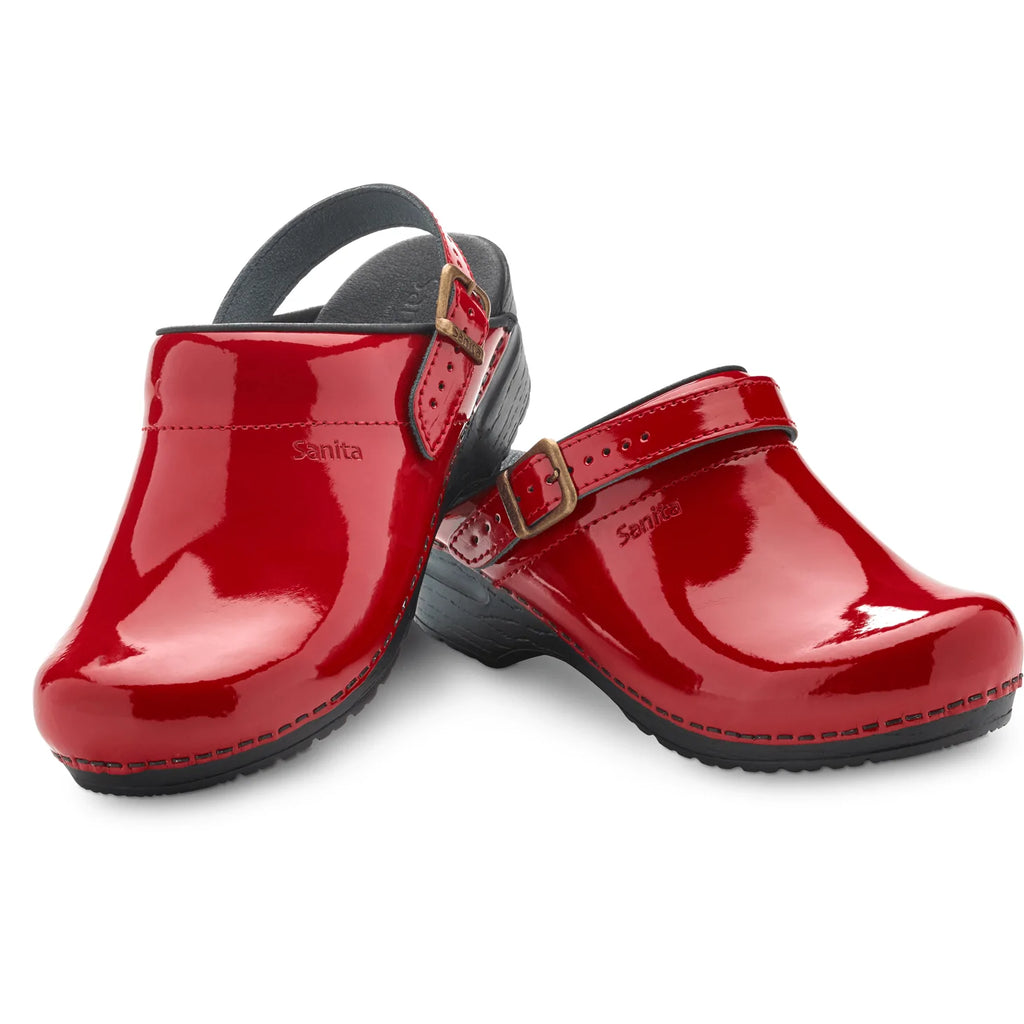 Sanita women's professional patent top clog