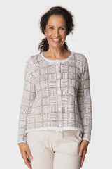 Habitat 82318 Softly Stamped Cardigan in light fabric, showcasing a cozy, textured knit with a soft, stamped pattern in natural tones.
