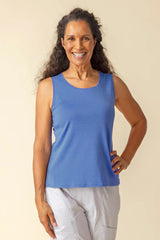 Habitat 16417 layering tank top in dusk color, soft fabric, close-up of sleeveless design and smooth texture.