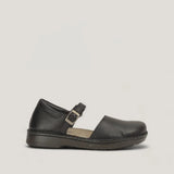Naot Catania 63440 black Mary Jane comfort shoe with rounded toe and adjustable strap, stylish and supportive for everyday wear.