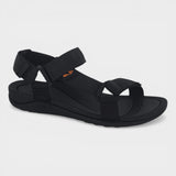 Black Strive Drift sandal with adjustable straps and cushioned sole, designed for comfort and casual wear.