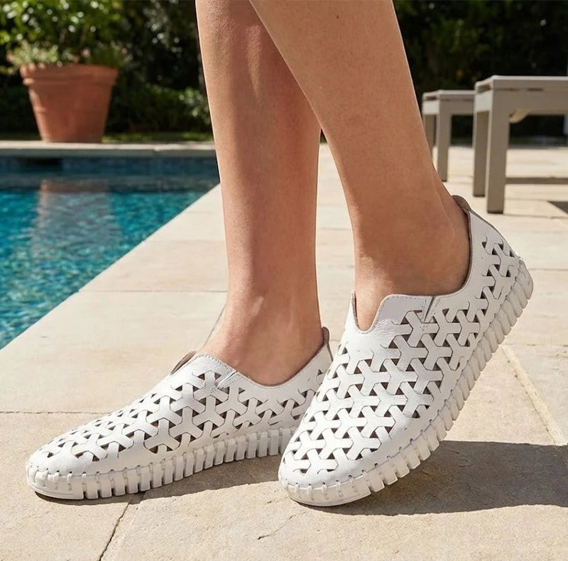 Eric Michael Inez Slip On Leather Sneaker Strada Shoes Northampton, MA