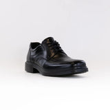 Ecco Helsinki men's black apron toe lace-up shoe, stylish leather footwear with detailed stitching and classic design.