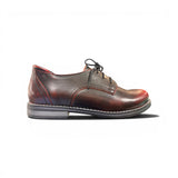 Oxblood mottled leather oxford shoes 