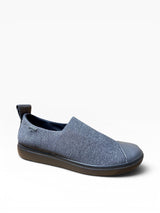 Flecked grey fabric sneaker with a cap toe