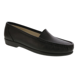 Black loafer shoe on a white background