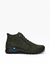 Wolky Why 6606 high top comfort shoe with cushioned design and sturdy sole, featuring neutral tones and ankle support.