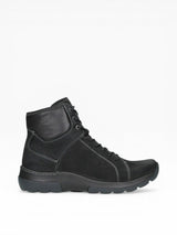 Black boot on a white background
