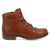 Miz Mooz Louise women's tailored button detail ankle boots with sleek leather finish and stylish design.