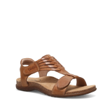 Brown sandal with 'Earth Spirit' branding on a white background