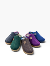 Strada collection of Rohde Foggia women's felt clogs in various colours with flexible PU soles and removable insoles.