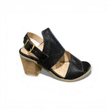 Eric Michael Bistro heel sandal featuring a sleek design with a comfortable ankle strap and stylish open toe.