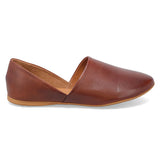 Miz Mooz Kimmy flat women's comfort shoe in Brandy leather with rounded toe and low heel, perfect for casual wear.