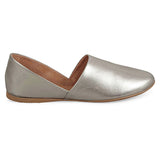Miz Mooz Kimmy flat women's comfort shoe in pewter with sleek design and rounded toe, suitable for casual and everyday wear.