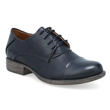 Black Miz Mooz Letty Cap Toe Oxford shoe for women, showcasing the classic comfort shoe design with a sleek cap toe detail.