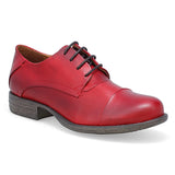 Red Miz Mooz Letty Cap Toe Oxford Shoe for women, showcasing a stylish and comfortable design with a classic oxford silhouette.