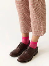 Brown Miz Mooz Letty cap toe Oxford shoe for women, featuring a comfortable design and stylish leather construction.