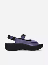 Purple Wolky Jewel 3204 adjustable platform sandal with straps and chunky heel, showcasing comfortable design and stylish features.