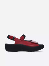 Red Wolky Jewel 3204 adjustable platform sandal with cushioned straps and sturdy sole, designed for comfort and style.