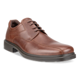 Brown leather dress shoe on a white background
