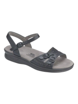 Soft Black sandal with a strap on a white background