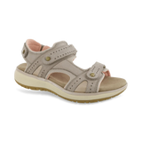 Beige sandal with pink interior on a white background