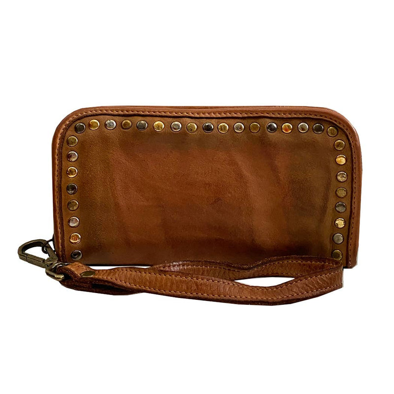 Bolsa Nova Sofia Brown Leather Zip Around Wallet