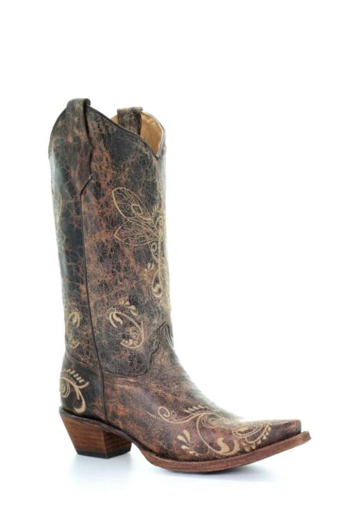 Corral Circle G L5001 Distressed Brown Dragonfly Western Boot