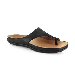 Strive Capri Slide Black Leather Sandal