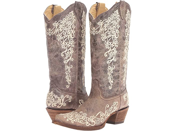 Corral A1094 Brown Crater Bone Embroidery Boot