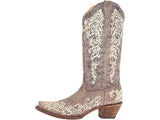 Corral A1094 Brown Crater Bone Embroidery Boot